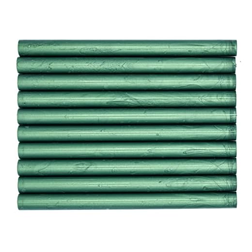 KEALS Pack 10 Barras de Cera de Sellado de Pistola de Pegamento - Sello Lacre Vintage Para Invitaciones de Boda Cumpleaños Tarjetas Regalo Cartas. (Esmeralda)