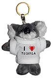 peluche suave Shopzeus Coala de Peluche (Llavero) con Amo Tequila en la Camiseta (Nombre de Pila/Apellido/Apodo)