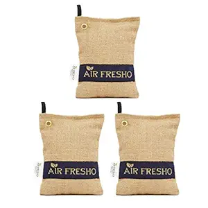 Air Fresho Non-Electric Organic Advanced Charcoal Air Purifier Bag (Khakhi) (500 Grms X 3)