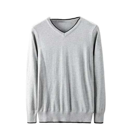 Men’s Spring Autumn V-Neck Sweater Knit Pullover Slim Fit Long Sleeve Casual Korean Daily Sweater