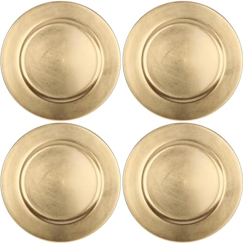 Generico cecaro group 6 Sottopiatti color oro - piattino come decorazione da tavola - piatti decorativi per matrimoni, feste di famiglia o Natale - Ø 33 cm