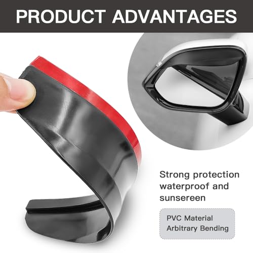 Image of 2PCS Car Rearview Mirror Rain Covers, Side Mirror Rain Guard, Durable, Effectively Blocks Rainwater, Maintains A Clear View, And Is Suitable For Most Car Models (Black, 2PCS)