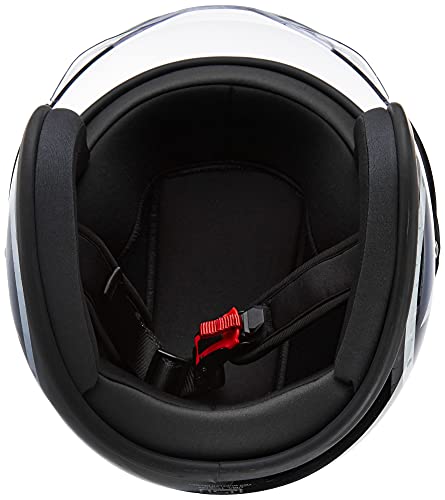 Image of TVS Half Face Captain Motorbike Helmet, Black and Blue, ISI DOT Certified, Clear Visor