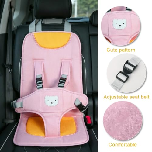 Image of Portable Baby Travel Booster Seat Foldable Linen Car Seat 6M-5Y | Portable Foldable Baby Travel Booster Seat Linen Fabric Breathable Lightweight Secure Straps For Car Train Airplane