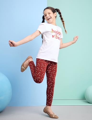 Image of Amazon Brand - Symbol Girl's Cotton Jersey Stretchable Leggings | Ankle Length | Aged 2-14 Years