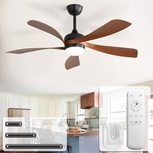 CACI Mall 52 inch Ceiling Fans with Lights, Flush Mount