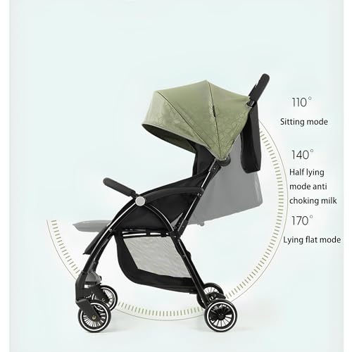 XMSISKXJ Lightweight Baby Stroller, Foldable Baby Stroller, 0-3 Year Old Baby Travel Stroller, With Storage Basket and 5-Point Seat Belt, Bearing 0-15kg (Gray)
