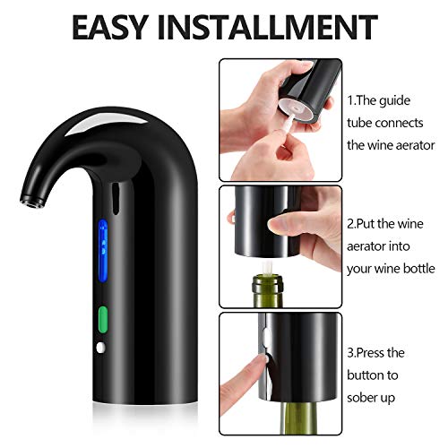 Wine Aerator Electric Wine Decanter Best Sellers One Touch Red -White Wine Accessories Aeration Work With Wine Opener For Beginner Enthusiast - Spout Pourer - Wine Preserver #TOP4