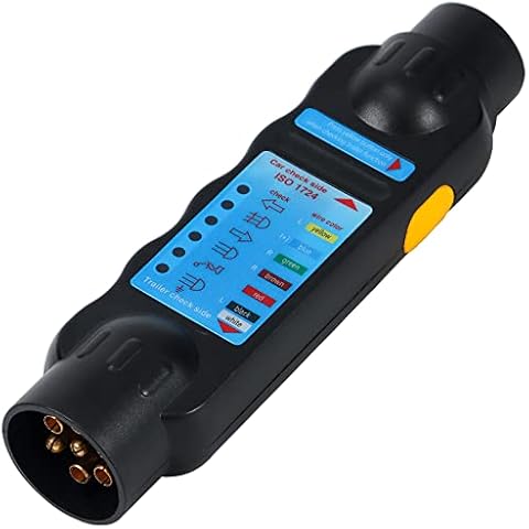 Woola 7 Pin Trailer Plug Socket Tester, 12 Volt 7 Pin Trailer Light Wiring Circuit Tester, Light Cable Wiring Circuit Diagnostic Testing Tools, For Truck RV Cars Boat Trailer Caravan Cover