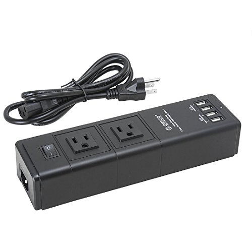 Dsnmm AC110-220V p-lug 2 Outlet 4 USB Ports Power Strip 5ft Cable Black