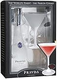 Pravda Vodka Cosmo Gift Set Geschenkset mit Cosmopolitan-, 1er Pack a 0,350 L 40% vol.
