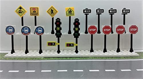 Building Toys City/Town/Village/Street Signs Set 15. Stop. Traffic Lights. Custom #TOP1