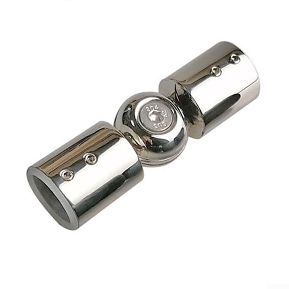 CARMOTTER Adjustable Corner Curtain Rod Connector, Stainless Steel Elbow Connector, for Window Drapery and Corner Installations(25mm Chrome)
