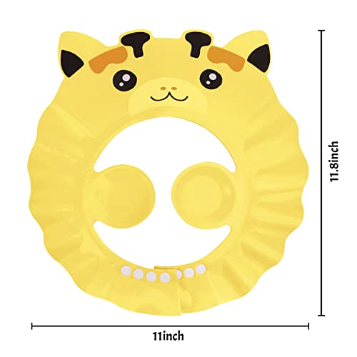 Image of Baby Shower Cap Toddler Bath Hat Adjustable Shampoo Cap Waterproof Bath Cap with Ear Protection Safe Shower Visor Soft EVA Washing Hair Shield Hat for Infants Kids Children Boys Girls 6 Months-6 Years