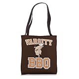 Varsity BBQ Barbecue Griller Pit Master Funny Dancing Pig Tote Bag