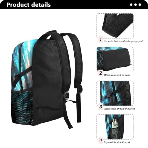 Sac à dos de randonnée pliable léger imperméable voyage bleu - 2