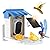 Bird Feeder with Camera with AI Identify Birds Species Solar Panel, Smart Outdoor Bird Feeder with Cam, 2K Live View, Instant Arrival Alerts Real-Time Sharing (White/Blue)