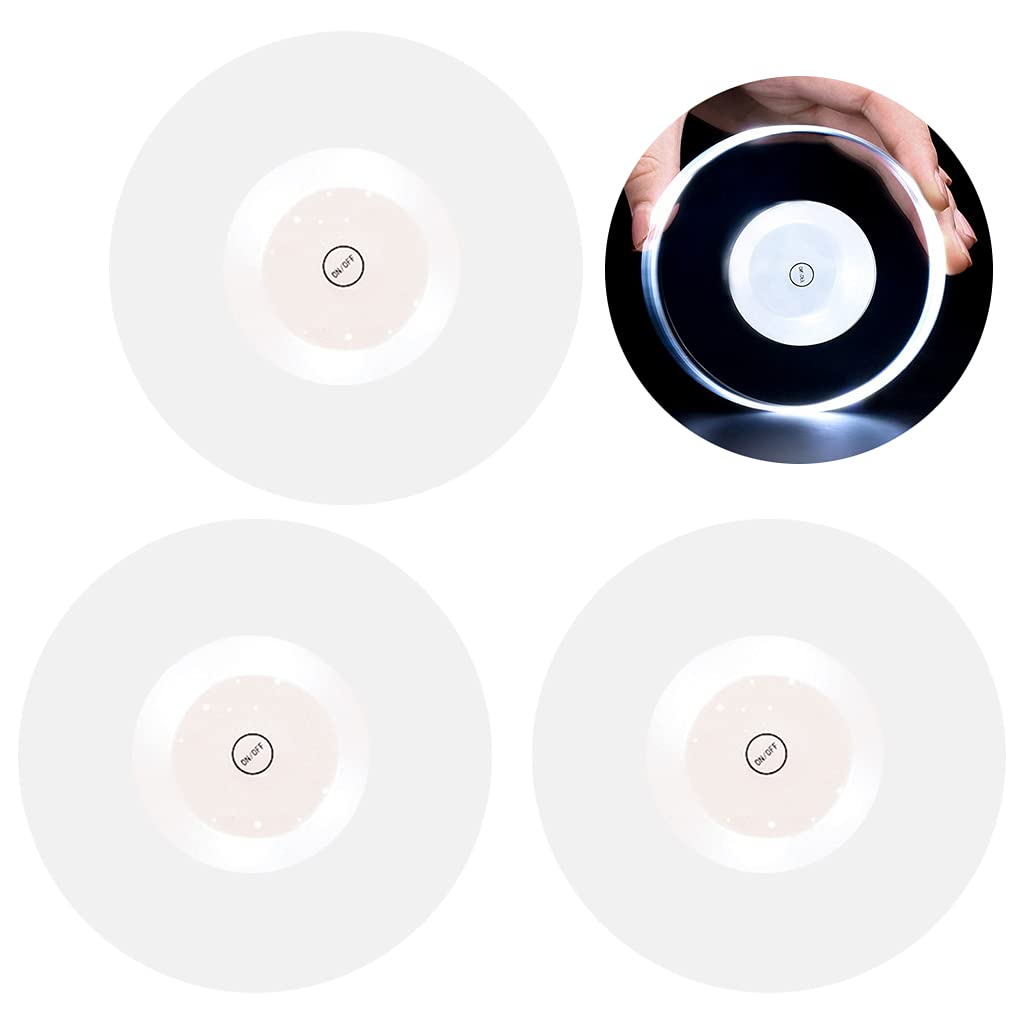 1 Set of 3Pcs LED Cocktail, Acrylic and Beverage Coasters for Wedding Party Decoration Drinks Coasters