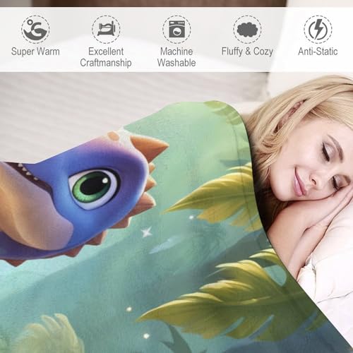 Manta de dinosaurios de 130x150 cm cálida para cama y sofá 6
