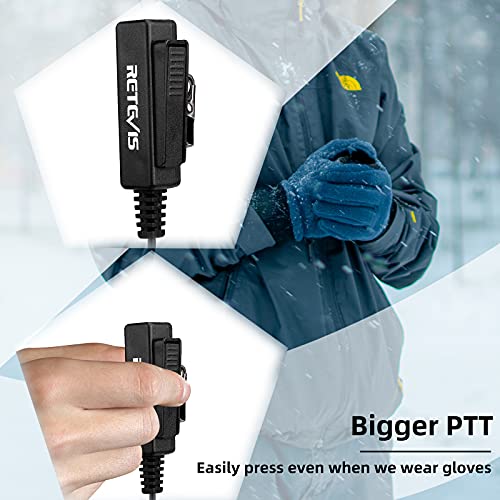 Retevis 2 Pin Cuffie Walkie Talkie Auricolare con