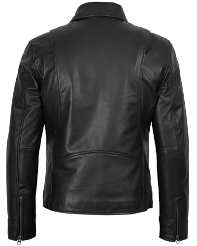 Image of Decrum Mens Leather Jacket - Real Lambskin Vintage Style Leather Jackets for Men