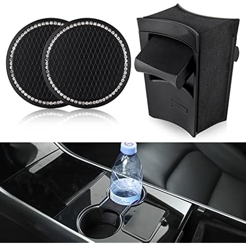 Posavasos Coche para Tesla Model 3 y Modelo Y con Coasters Cover