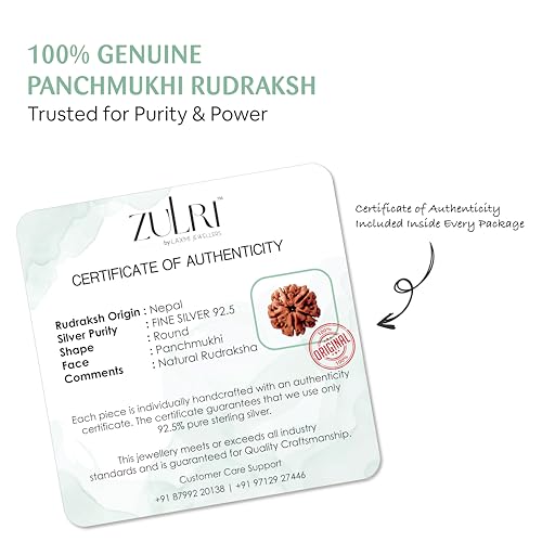 Image of Unisex-Adult Pure 925 Silver Rudraksha Rakhi For Rakshabandhan | Stylish Silver Rudraksha Rakhi For Brother With Roli (Kumkum) Chawal (Rudraksh)