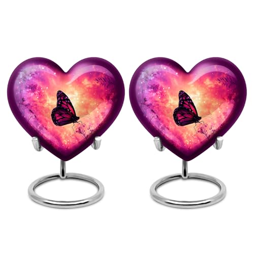 Image of Butterfly Urn Decorative Burial Urn for Ashes Adult Male 3 Inch 2 Qty | Small Cremation Urns Women Mini Keepsake
