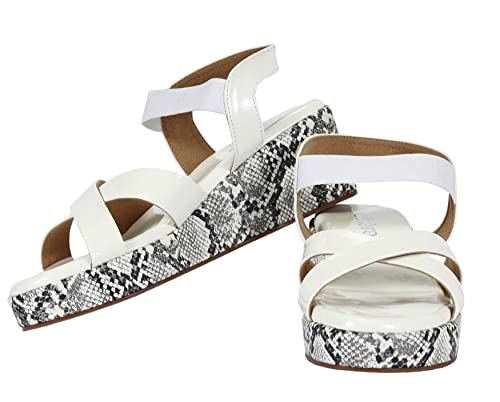 Image of CHERE fashion Sandal For Women' With Peach Multi Cross Strap | Snake print Wedges | Comfortable Sandals for Casual, Party and Formal Occasions