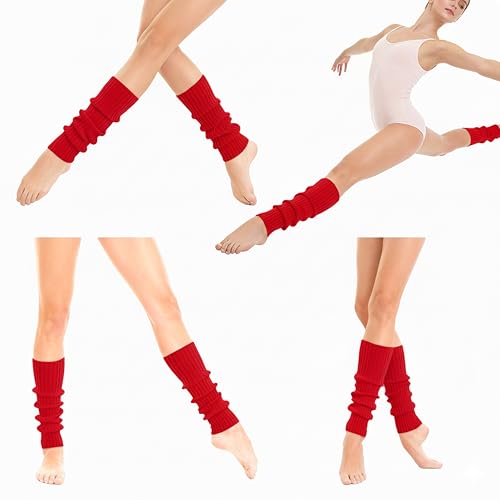 Image of v28 Women Warm Leg Warmers 80s Retro Party Costume Knit Ballet Neon Long Socks