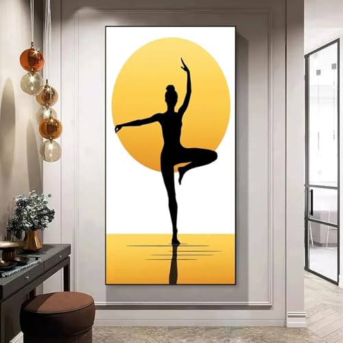 Studio de gym décoration murale femme yogique avec cadre pour mur vide