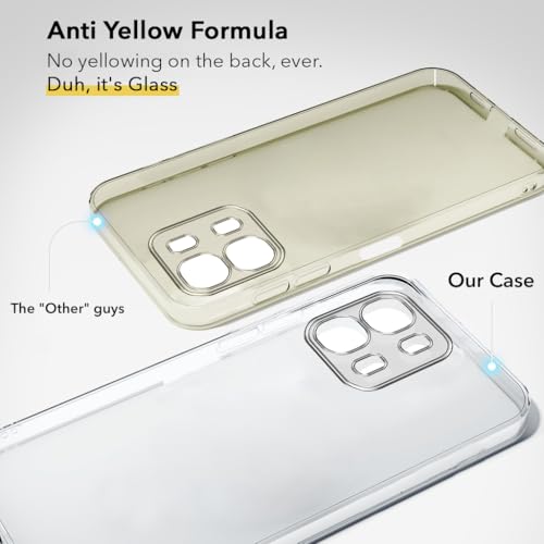 Image of Jkobi Lifetime Anti-Yellow Clear Back Cover Case for Oppo A6 Pro (Sleek Hard Crystal | Shockproof and Camera Protection)