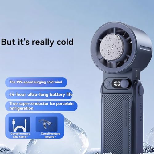 Mini ventilador turbo portátil recargable con potentes vientos regulables 4