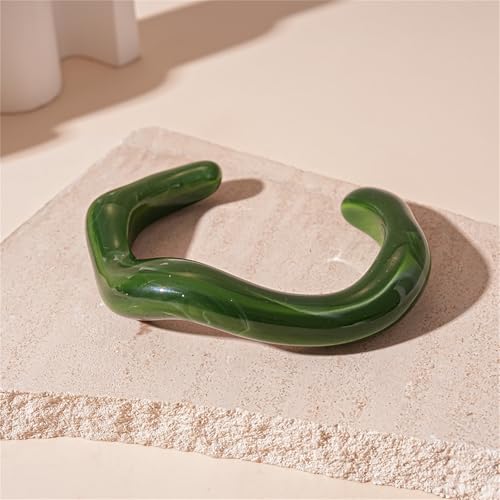 PINK TOWN Chunky Acrylic Resin Bracelet for Women,Multicolor Square Bangle Irregular Plastic Candy Color Wristbands Bangle Bracelet Punk Geometric Statement Bracelets4