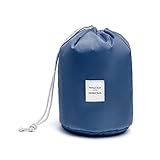 Huluwa Toiletry Bag, Multifunctional Bucket Cosmetic Bag, Waterproof Travel Makeup Pouch, Large Capacity Toiletry Organizer Storage Drawstring Bag, Dark Blue