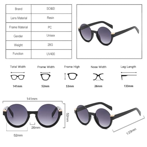 Lunettes de soleil rondes de qualité supérieure style retro chic - 5