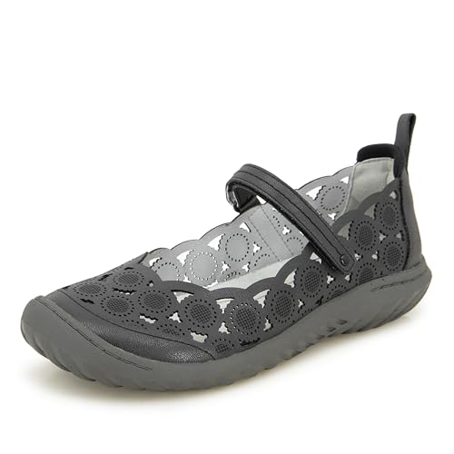 JBU Damen Anne Mary Jane Schuh, Schwarz schimmernd, 39 EU