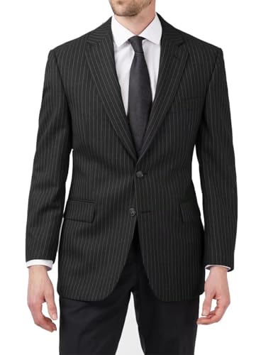 Generic Men's Slim Fit Stripe Jacket Casual Suit Blazer Notched Lapel Suit Wedding Formal Sports Coat Casual Blazer(1 Jacket)