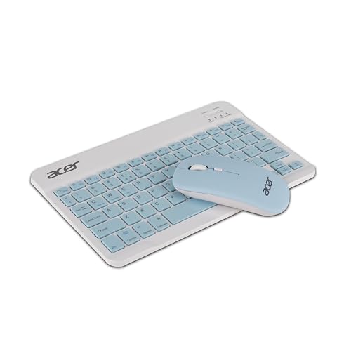 Image of Acer Nano Pad Rechargeable Bluetooth Keyboard & Mouse Combo, 3 DPI Upto 1200 DPI, 78 Keys Anti Slip Back, Ultra Thin Design for Tablet, Laptop, Mobile, 10m Working Distance, Scissor Footed (Blue)