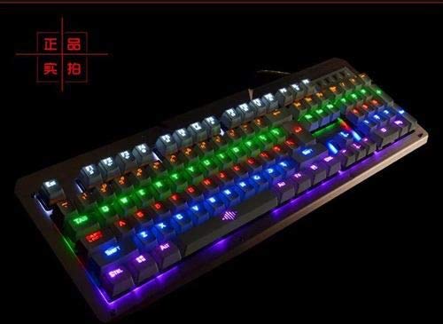 Teclado Mecânico Gamer Switch Azul com Iluminação de LED 8 Opções e Estrutura e Acabamento em Metal