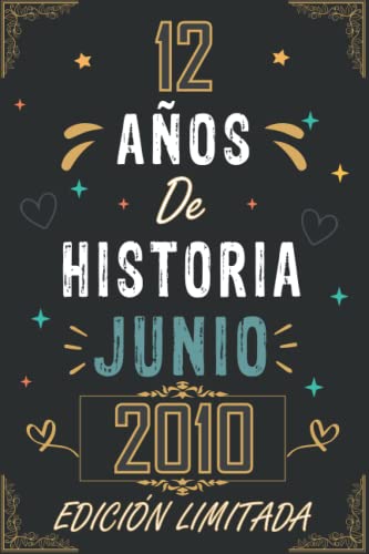 CUADERNO, 12 AÑOS DE HISTORIA JUNIO 2010 EDICIÓN LIMITADA: Regalo de 12 cumpleaños para mujeres y hombres, ideas de 12 cumpleaños... un cumpleaños... ... regalo de 12 cumpleaños para él/ella.