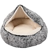 PaWz Pet Dog Calming Bed Warm Soft Plush Sleeping Removable Cover Washable M