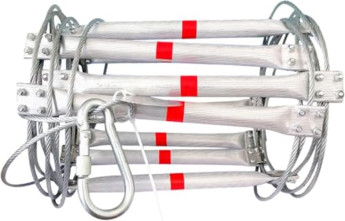 Emergey - Escalera de escape de incendios de 3 pisos, plegable, escalera de cuerda de escape de incendios, escalera de seguridad multifuncional para rescate de escape, control de incendios, 16 pies