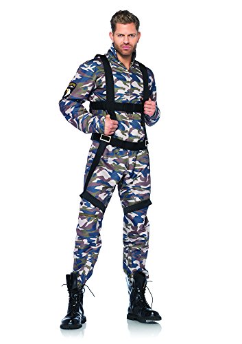 LEG AVENUE 85279 - 2Tl. Kostüm Set Fallschirmjäger, Größe L, camo, Männer Karneval Fasching – Bild 3