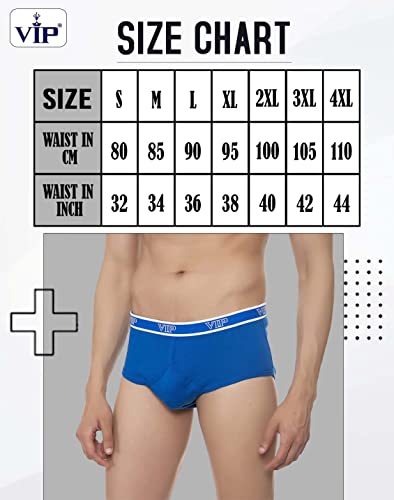 Image of VIP Men's Premium Cotton Brief | Durable Elasticized Waistband, Ultra Soft | Regular Fit | Stretchable & Breathable Underwear | Moisture Wicking Inner | All-Day Comfort Fit | Pack of 5