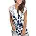 yuwo Maglietta senza maniche con cerniera in pizzo allentato con stampa casual alla moda da donna, Blu, M