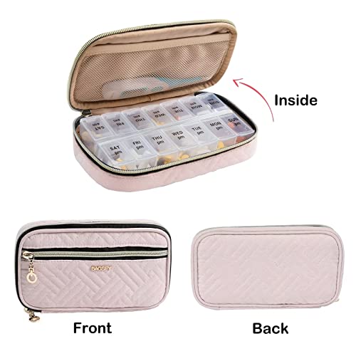 Image of BAGSFY Pill Organizer Case 2 Times a Day- Weekly Medicine Organizer Travel Pill Box with Removable 7 Day Medicine Case Container for Fish Oil, Vitamin, Supplement