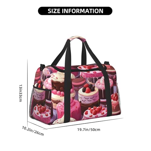Cakes Duffle Bag Foldable Travel Tote Bag Carry On Large Weekender Overnight Bags Waterproof Gym Bag For Women Men4