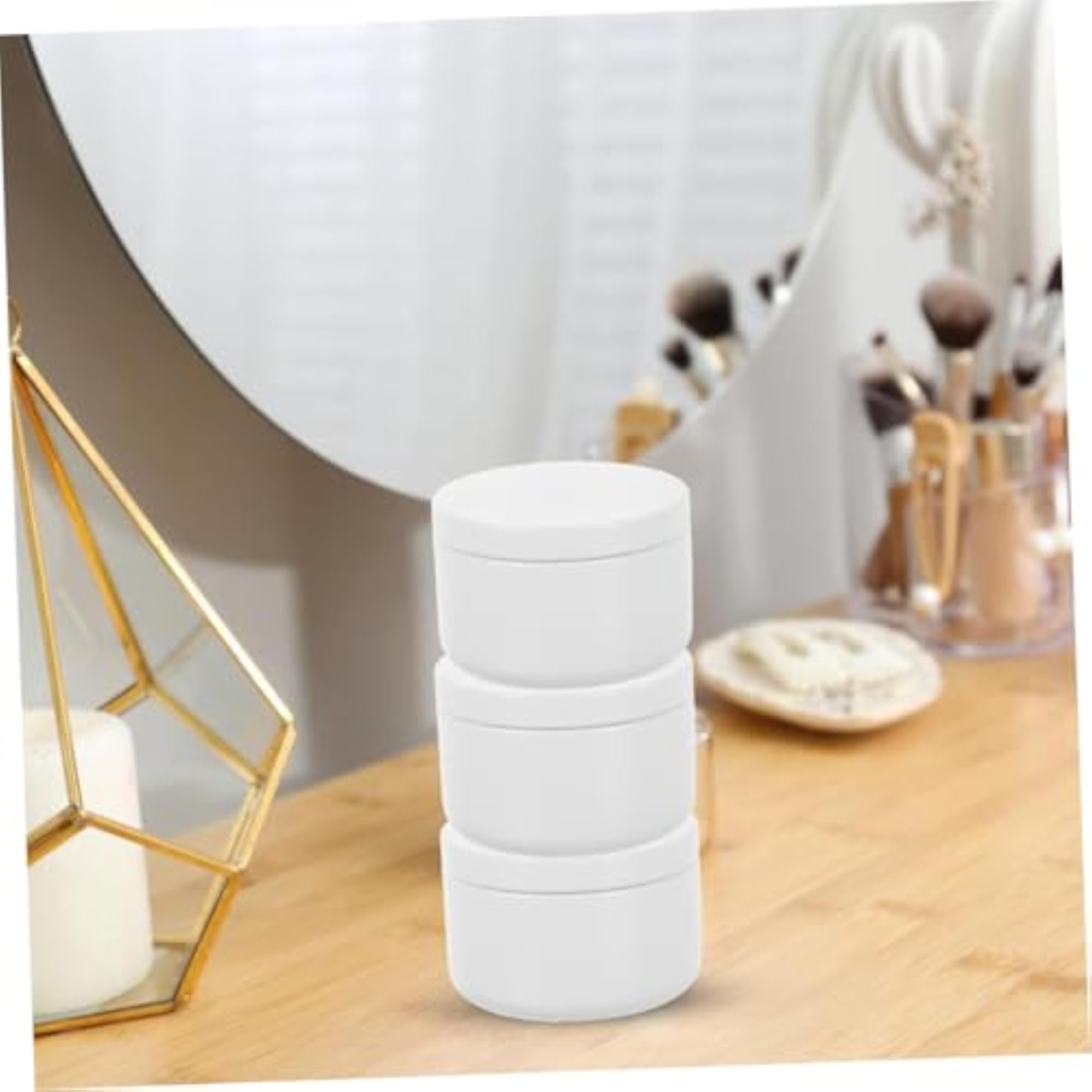 6pcs White Aluminum Round Tins with Lids