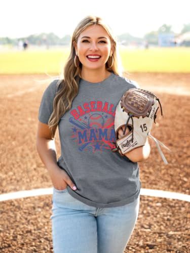 Image of Mama Shirts for Womens Sport Mom Tshirt Ball Mom Gift Tops
